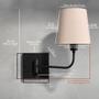 Imagem de Arandela Luminária de Parede Articulável Com Interruptor Com cúpula de algodão Para Sala, Quarto, Corredor, Cama