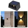 Imagem de Arandela Solar de Parede Externa LED 2 Focos Sensor 1,2V Muro Fachada  Luminária À Prova DÁgua IP65