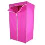 Imagem de Arara cabideiro portatil guarda roupa armario multifuncional organizador dobravel camping casa rosa