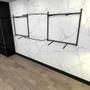 Imagem de Arara de roupas closet quarto com 18 peças cremalheira 300x100 cm cor preto modelo clst1b393