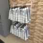 Imagem de Arara de roupas closet quarto com 8 peças cremalheira 100x100 cm cor branco modelo clst1p18