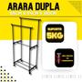 Imagem de Arara Dupla Closet Roupas Clink 5KG Quarto Plástico E Ferro