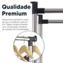 Imagem de Arara Dupla De Roupas Altura Regulável Sapateira E Rodinhas