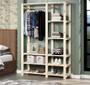 Imagem de Arara Dupla  Kit C/ Duas Organizadora  decorativa 6 prateleiras vintage closet cabideiro