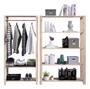 Imagem de Arara Nova Reforçada e Estante 100% Pinus Minimalista Conjunto Sala Design