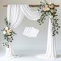 Imagem de Arco de Casamento Wokceer com Tecido Drapeado - 4 Painéis (8,2 x 6m) - Branco