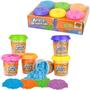 Imagem de Areia Divertida Kit 6 Potes Massa De Modelar Cinética Colorida Massinha Infantil Para Crianças