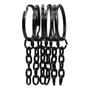 Imagem de Argola 23mm Preta Para Chaveiros Com Triângulo 8mm Com 500 Unidades