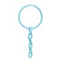 Imagem de Argola Com Corrente Artesanato Chaveiro 23mm + Triangulo Elo Azul Bebe 200 Uni Cada
