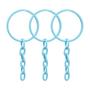 Imagem de Argola Com Corrente Para Chaveiro Azul Bebê - 100 Uni