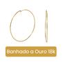 Imagem de Argola Dourada Média banhada Brinco de Ouro 18k Antialérgica