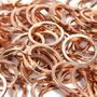 Imagem de Argola Italiana Batida Rose Gold 35mm Sem Corrente Para Chaveiro 50 Unidades