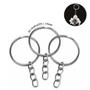 Imagem de Argola Para Chaveiro Com Corrente 25mm Prata Com 50 Unidades