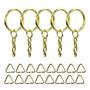 Imagem de Argolas Para Chaveiro 23mm Dourado Com Corrente Elo & Triangulo - 1000 Unidades
