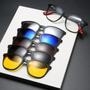 Imagem de Armação de Oculos de Sol c/ Clip On Troca Varias Lente Preto Polarizado Uv 