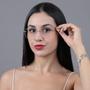 Imagem de Armação Óculos Feminino Balgriff Sem Aro Flutuante De Grau Dourado Tremix