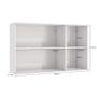Imagem de Armário Aéreo Celeste Kappesberg 100% MDF 3 Portas com Vidro Branco/Nogueira 120cm