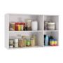 Imagem de Armário Aéreo Celeste Kappesberg 100% MDF 3 Portas com Vidro Branco/Nogueira 120cm