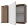 Imagem de Armário Aéreo de Canto Madesa Stella 1 Porta - Rustic/Branco