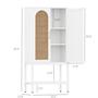 Imagem de Armário alto Keehusux Rattan com 2 portas branco/natural KES005WMCWG