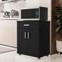 Imagem de Armário Balcão Suporte Microondas Cozinha Mell Preto