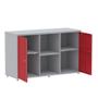 Imagem de Armário Credenza Aretto Pandin 1,20 M Cinza e Vermelho