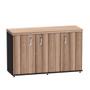 Imagem de Armário Credenza Com 03 Portas PE 40 Pandin 1,20 M Walnut e Preto