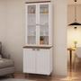 Imagem de Armário Cristaleira com 2 Portas de Vidro e Balcão com 2 Portas Provençal 100% Mdf