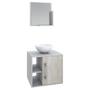 Imagem de Armário de Banheiro com Cuba e Espelho Soft 1 Porta 2 Prateleiras Branco Chess/Snow 13686 - Compace