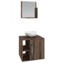 Imagem de Armário De Banheiro Com Cuba E Espelho Soft 1 Porta 2 Prateleiras Nogal 13686 - Compace