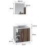 Imagem de Armário de Banheiro com Cuba e Espelho Soft 1 Porta Branco Chess/Nogal 13684 - Compace