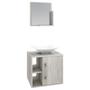 Imagem de Armário de Banheiro com Cuba e Espelho Soft 1 Porta Snow 13684 - Compace