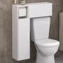Imagem de Armário de Banheiro para vaso sanitário  c/ suporte para papel higiênico e 2 Portas Multimóveis Bco