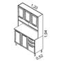 Imagem de Armário de Cozinha 6 Portas 2 Gavetas Regina Itatiaia