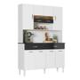 Armário de Cozinha 8 Portas com Nicho Vogue Branco/Preto Kits Paraná - Kit's Paraná Imagem de Armário de Cozinha 8 Portas com Nicho Vogue Branco/Preto Kits Paraná