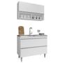 Imagem de Armário de Cozinha Com Nichos CP01 Com Pia 100cm M24 Branco - Mpozenato
