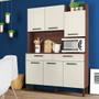 Imagem de Armário de Cozinha Compacta 6 Portas 2 Gavetas Modena - Nogueira/Off White