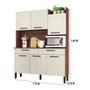 Imagem de Armário de Cozinha Compacta 6 Portas 2 Gavetas Modena - Nogueira/Off White
