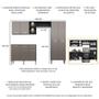 Imagem de Armário de Cozinha Compacta com 2 Leds Balcão com Tampo Pequim Up Multimóveis Preta/Lacca Fumê