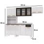 Imagem de Armário de Cozinha Compacta de Aço Completa Diamante 12 Portas 1 Gaveta Branco/Preto 818489 - Pnr Móveis
