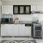 Imagem de Armário de Cozinha Compacta de Aço Completa Diamante 12 Portas 1 Gaveta Branco/Preto 818489 - Pnr Móveis