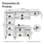 Armário de Cozinha Completa com Armário e Balcão 229cm Emilly Madesa Imagem de Armário de Cozinha Completa com Armário e Balcão 229cm Emilly Madesa