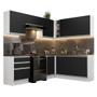 Imagem de Armário de Cozinha Completa de Canto 100% MDF 409cm Branco/Preto Acordes Madesa 01