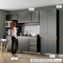 Imagem de Armário de Cozinha Completo Modulado Sabrina 280 x 200 Cm 4 Peças MDP Preto MENU