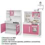 Imagem de Armário De Cozinha de Brinquedo Infantil MDF Branco/rosa