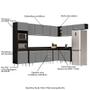 Imagem de Armário de Cozinha Modulada de Canto 8 Peças CP08 Balcão com Tampo Preto/Cinza - Lumil