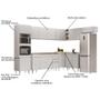 Imagem de Armário de Cozinha Modulada de Canto 8 Peças CP09 Balcão com Pia Inox Branco - Lumil