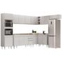 Imagem de Armário de Cozinha Modulada de Canto 8 Peças CP09 Balcão com Pia Inox Branco - Lumil