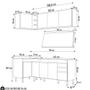 Imagem de Armário de Cozinha Modulado de Canto Direito 4 Peças CP41 Balcão com Tampo Preto/Cinza - Lumil