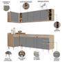Imagem de Armário de Cozinha Modulado de Canto Direito 5 Peças CP43 Balcão sem Tampo Castanho/Cinza - Lumil